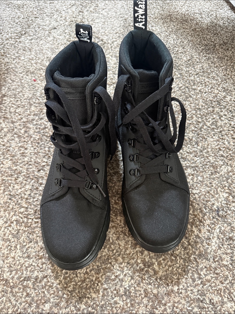 Dr. Martens. Airwaves. Black Canvas High-Top Lace-Up Boots - Picture 1 of 4